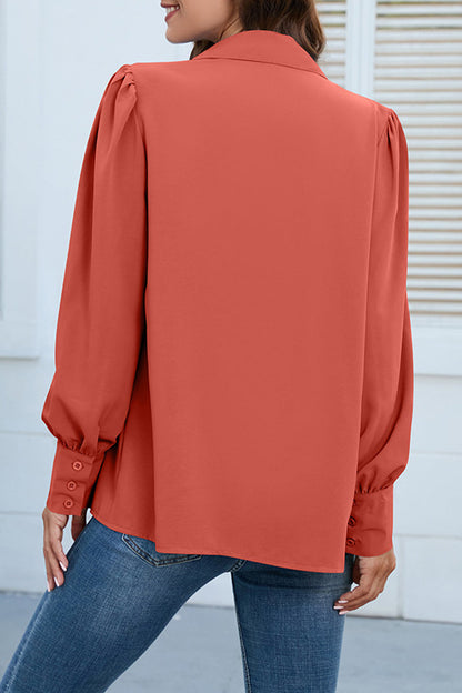 Buttons Shirt Collar Blouses(8 Colors)