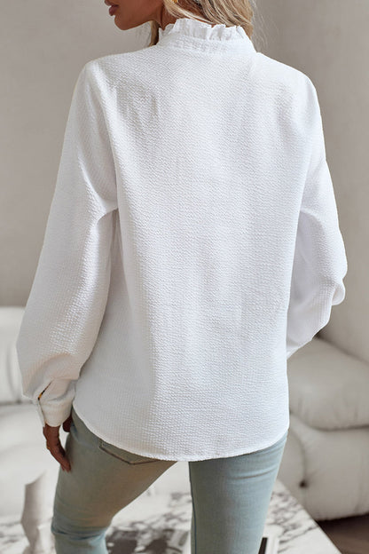 British Style Patchwork Lotus Leaf Collar Blouses(4 Colors)