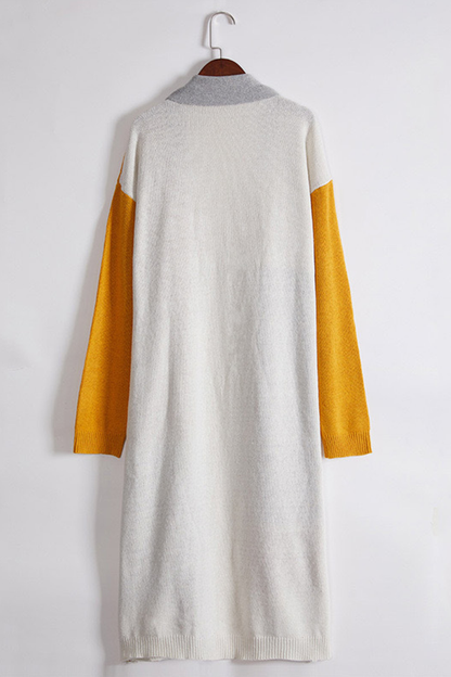 Color Block Patchwork Collar Cardigans