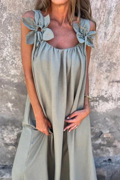 Embellished Sleeveless Loose Maxi Dress