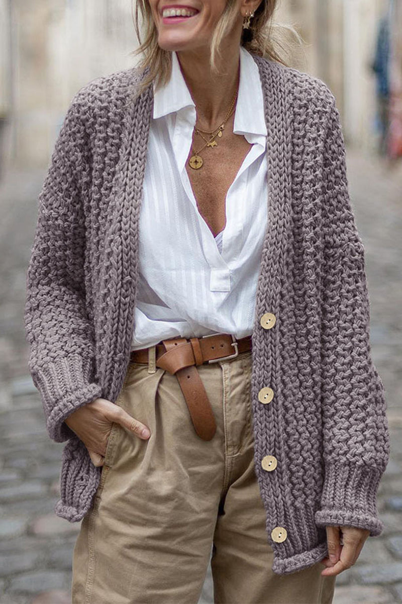 Simplicity Buttons Cardigan Collar Outerwear(3 Colors)