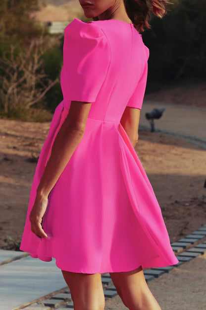 Zipper V Neck Mini Dress Dresses