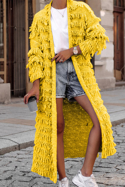 Sweet Tassel Patchwork Cardigan Collar Outerwear Ye9860