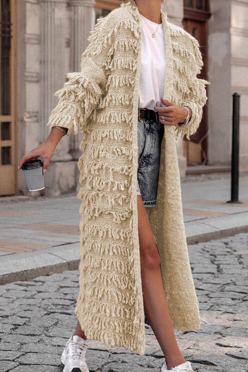 Sweet Tassel Patchwork Cardigan Collar Outerwear Ye9860