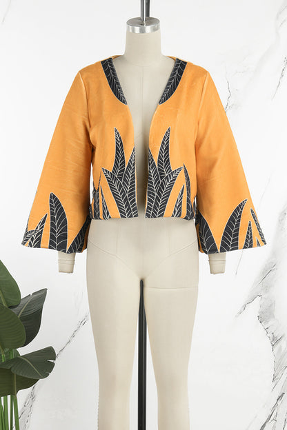 Print Cardigan Collar Outerwear
