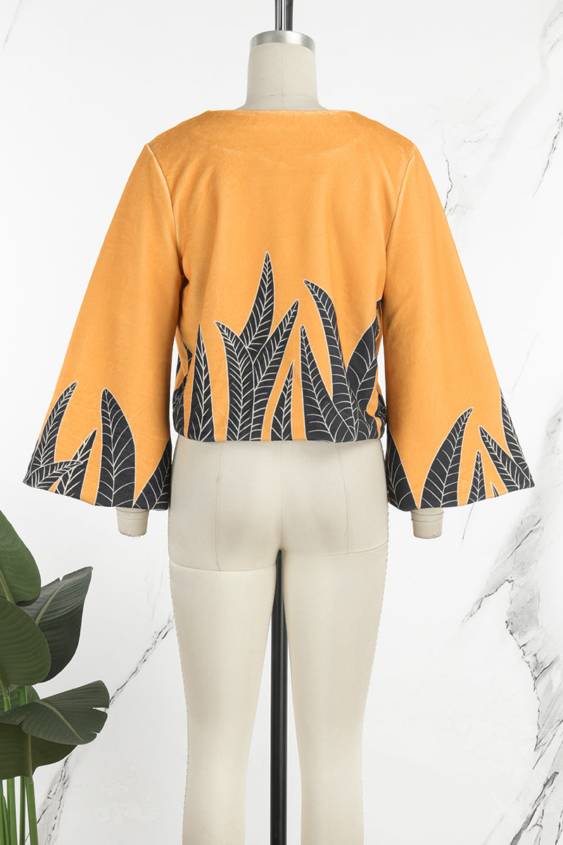 Print Cardigan Collar Outerwear