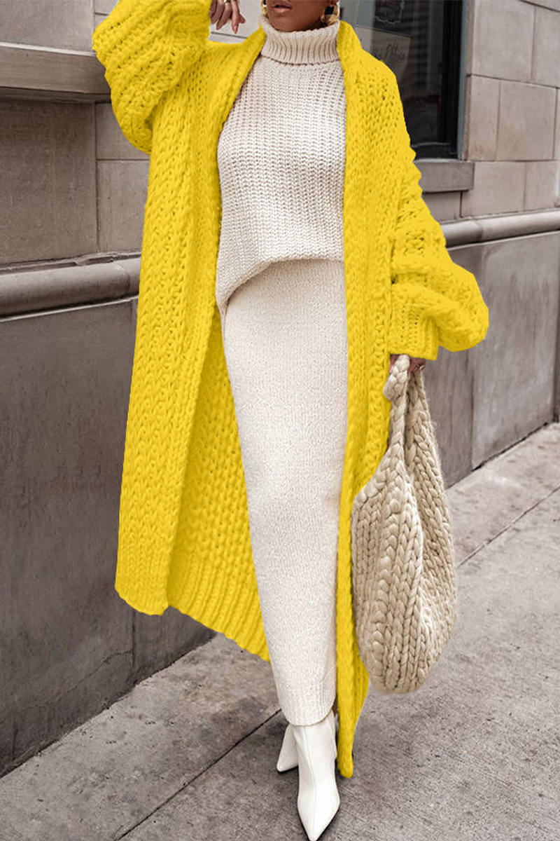 Weave Cardigan Collar Outerwear