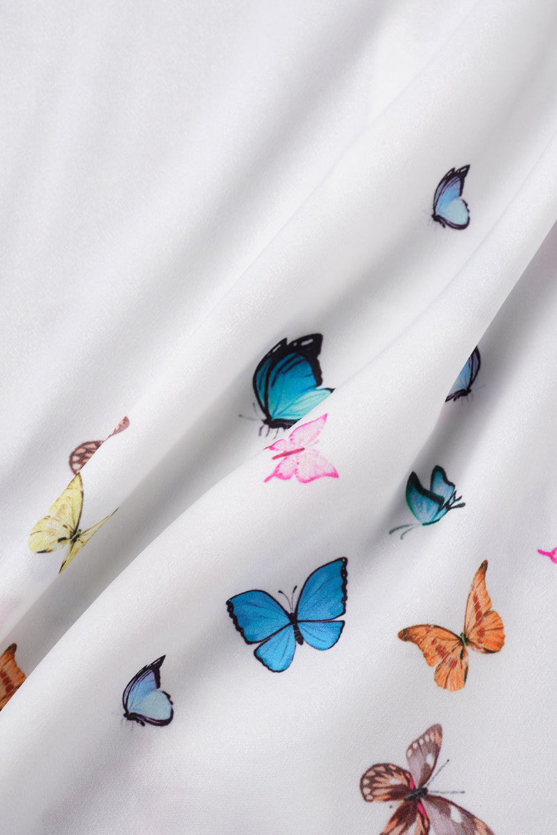 Print Hollowed Out Patchwork V Neck Blouses