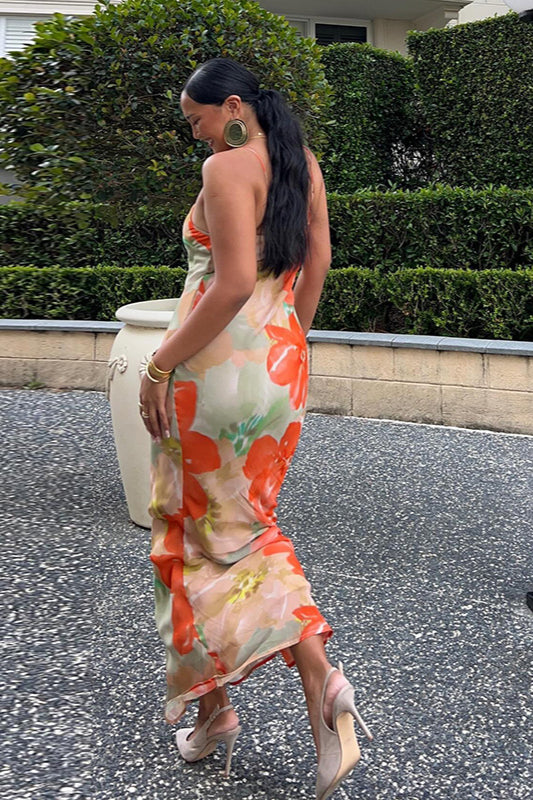 Tie Back Cutout Resort Cami Maxi Dress