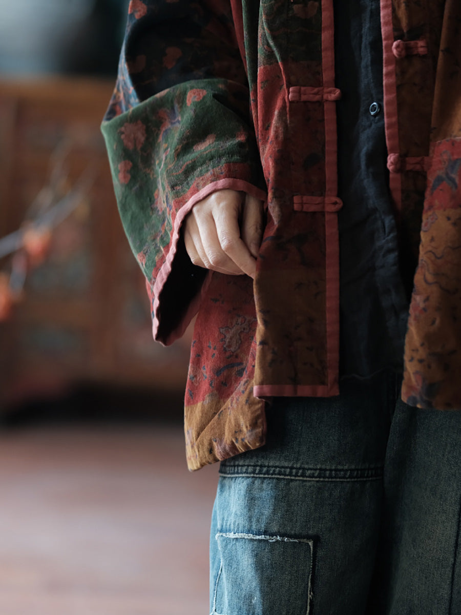 Spring Spliced Button Up Shirt Coat Kl1042