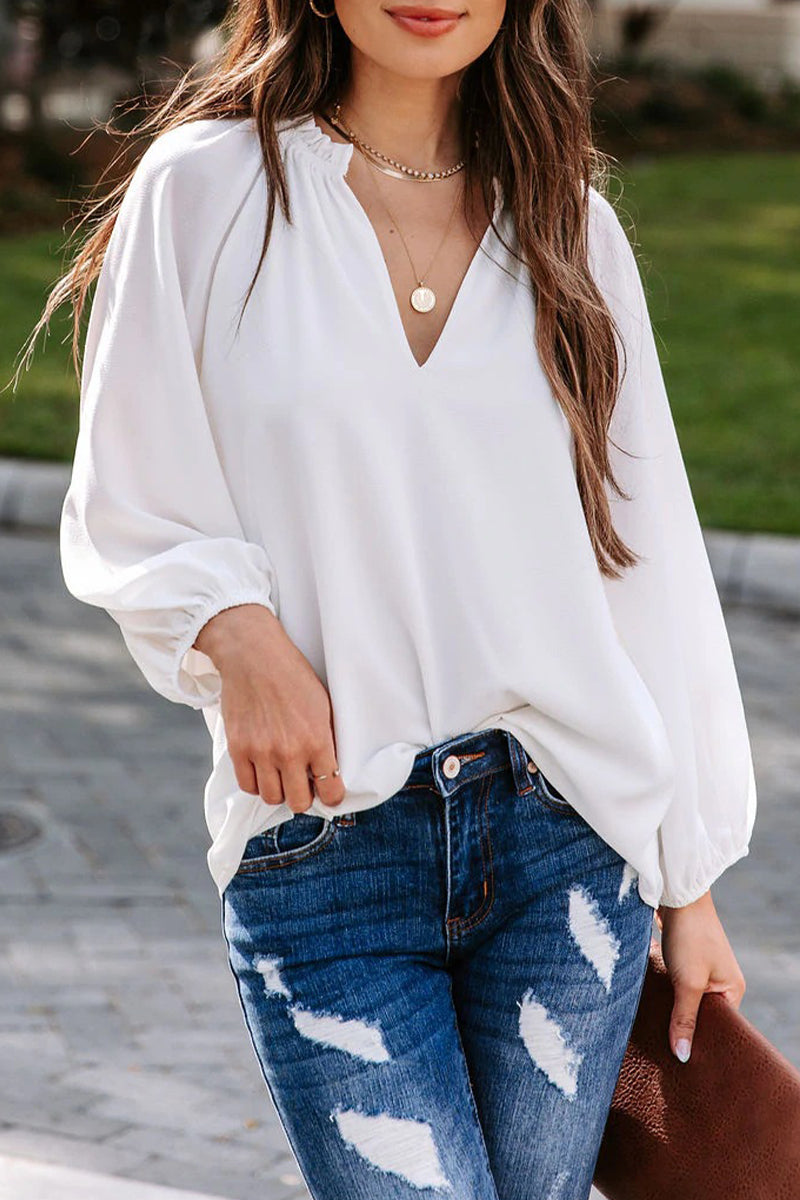 Simplicity V Neck Blouses(3 Colors)