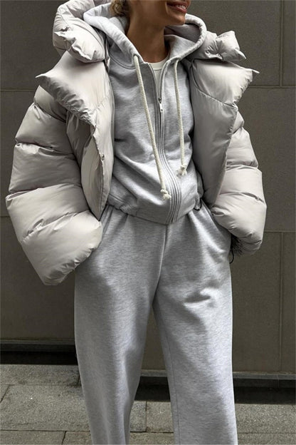 Cardigan Hooded Collar Outerwear(4 Colors)