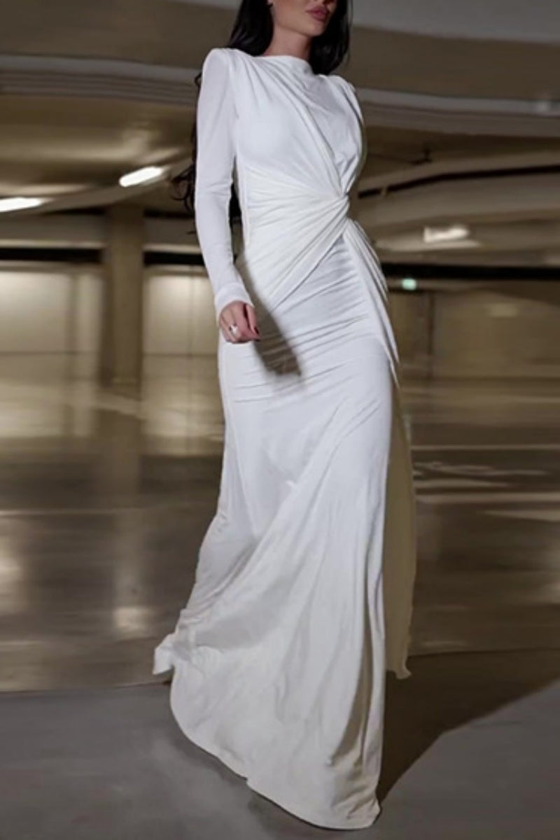 Patchwork O Neck Long Dress Dresses