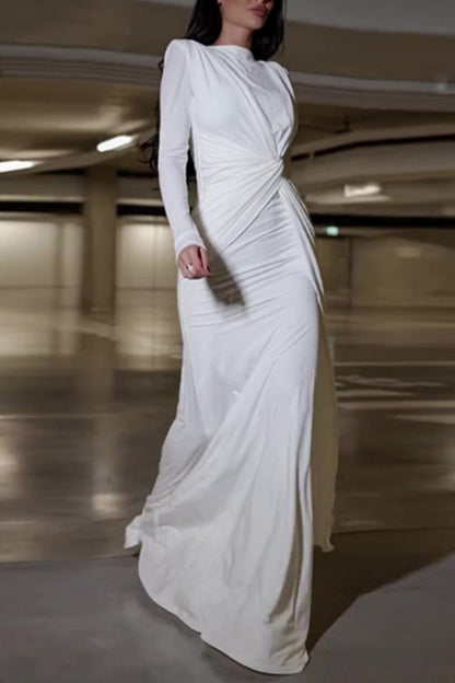 Patchwork O Neck Long Dress Dresses