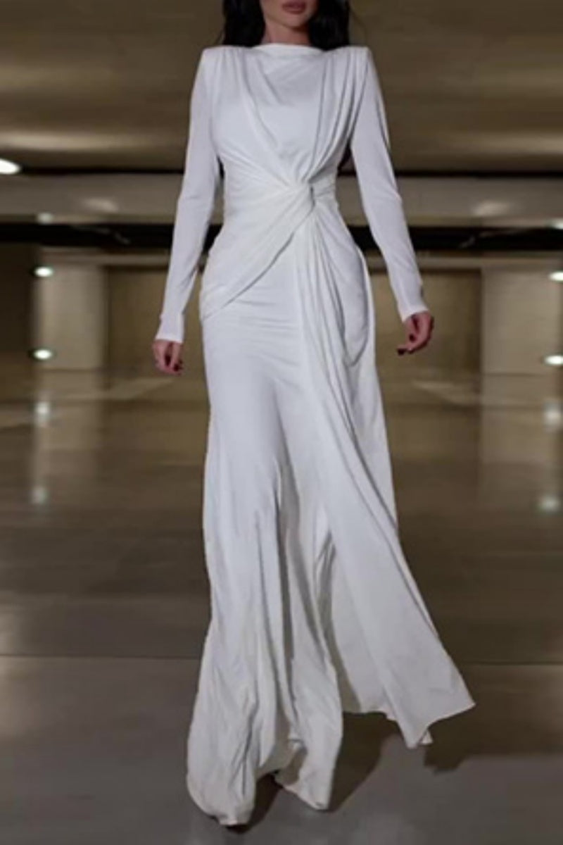 Patchwork O Neck Long Dress Dresses