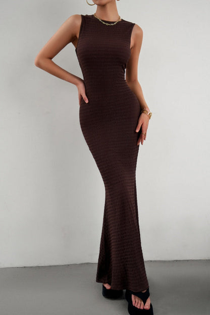 Basic O Neck Long Dresses