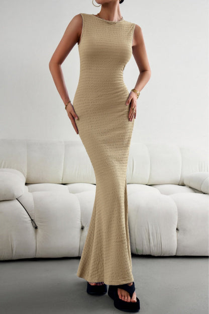 Basic O Neck Long Dresses