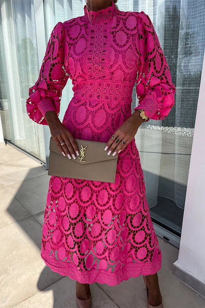 Celebrities Hollowed Out Half a Turtleneck Waist Skirt Dresses