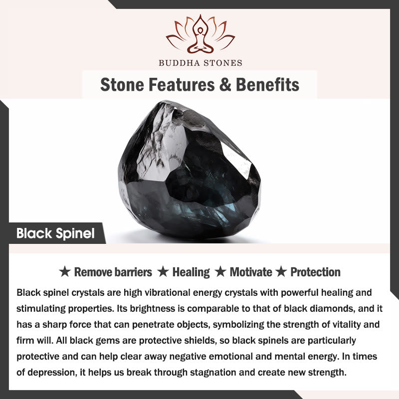 Buddha Stones Black Spinel Cat Motivate Choker Necklace