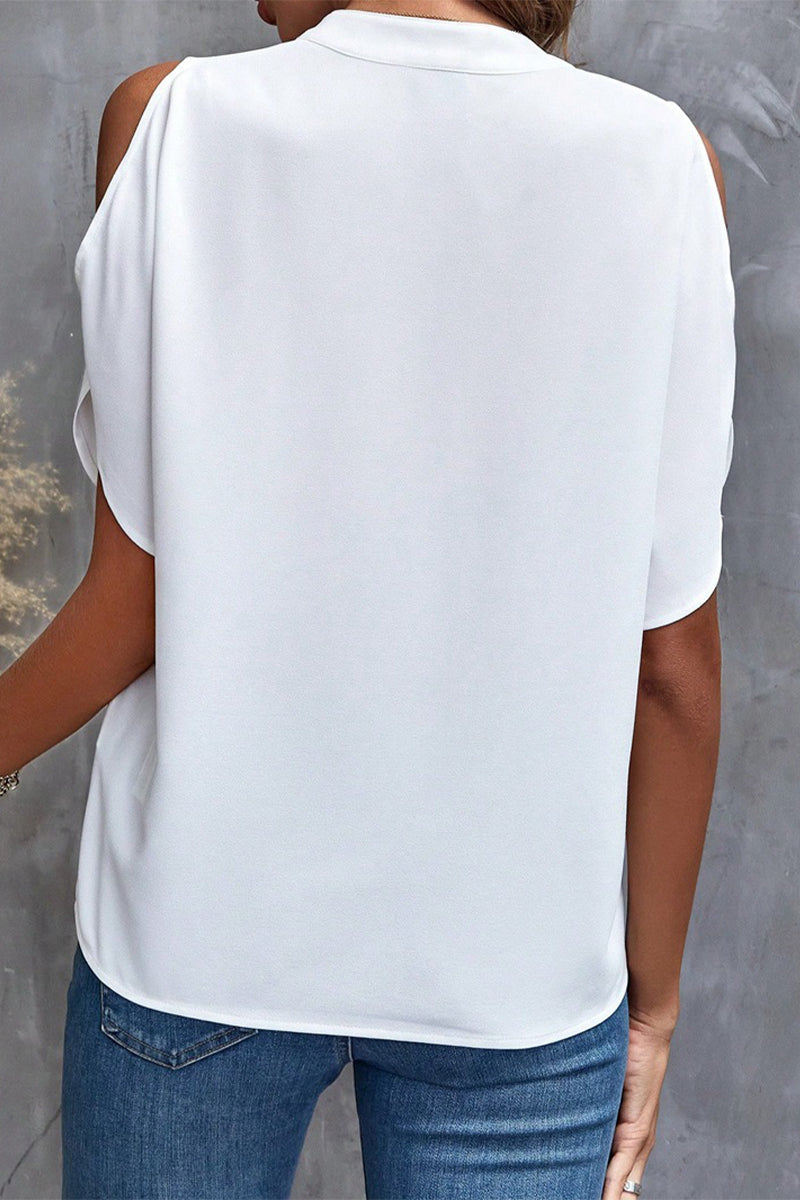 Patchwork V Neck Blouses(10 Colors)