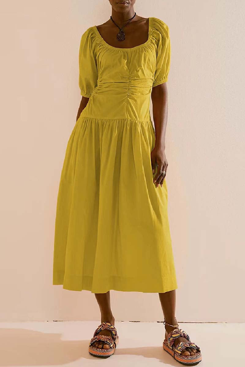 Basic U Neck Long Dresses