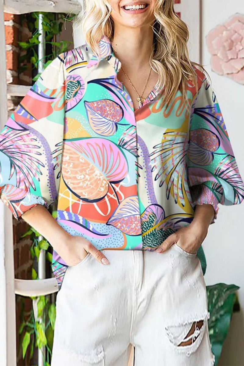 Sweet Turndown Collar Blouses(4 Colors)