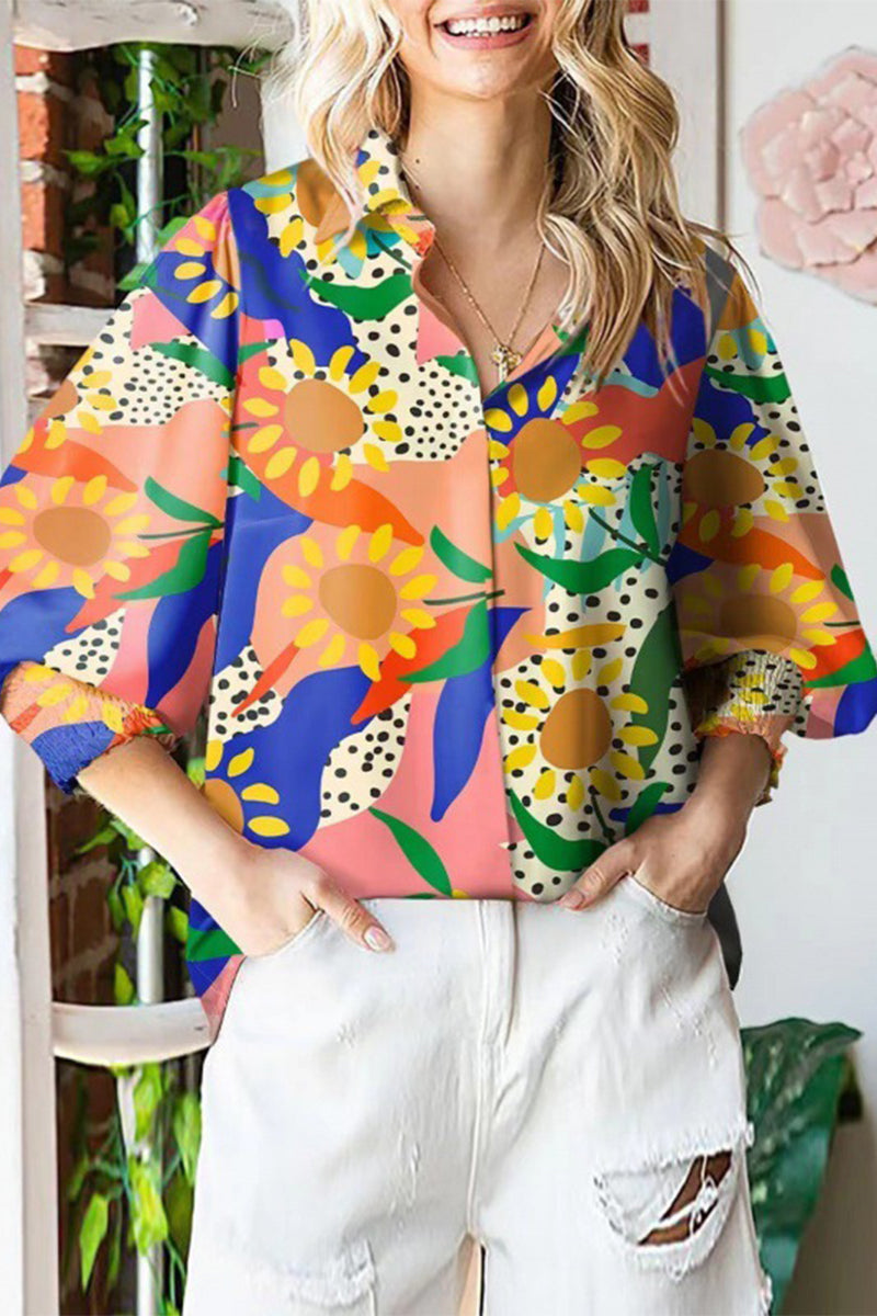 Sweet Turndown Collar Blouses(4 Colors)