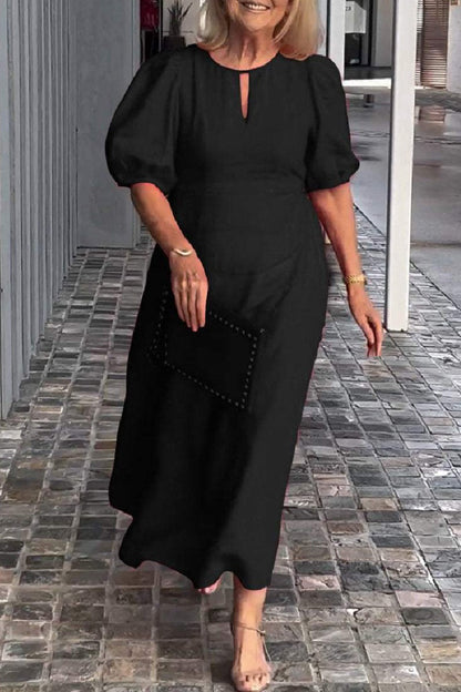 Color Hollow Out O Neck Long Dresses(9 Colors)