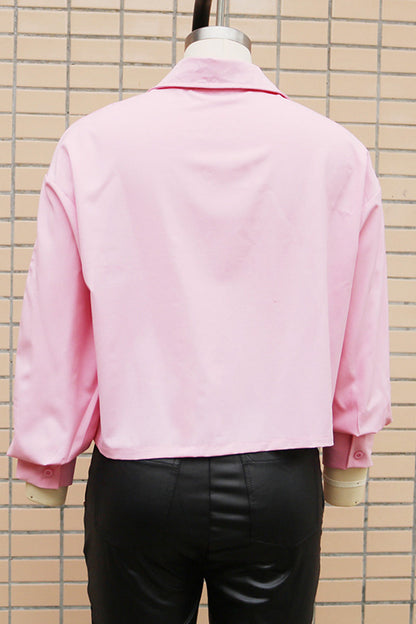 Daily Color Buttons Patchwork Shirt Collar Blouses