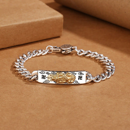 Buddha Stones Om Mani Padme Hum Pixiu Swastika Spring Buckle Wisdom Bracelet