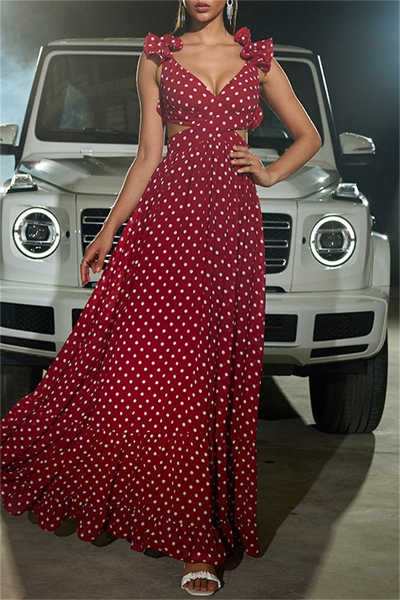 Color Backless Cross Straps V Neck Long Dresses(7 Colors)
