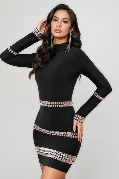 Nico Diamond-studded Bandage Mini Dress