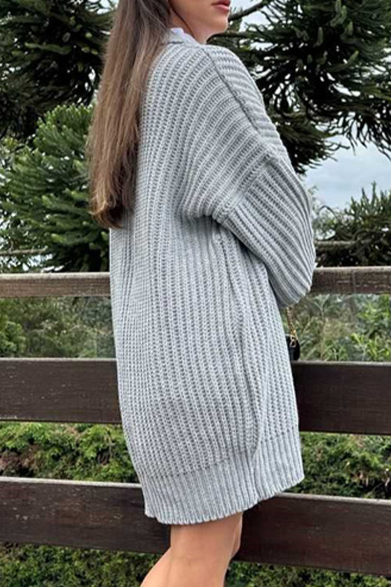 Daily Color Weave Cardigan Collar Cardigans