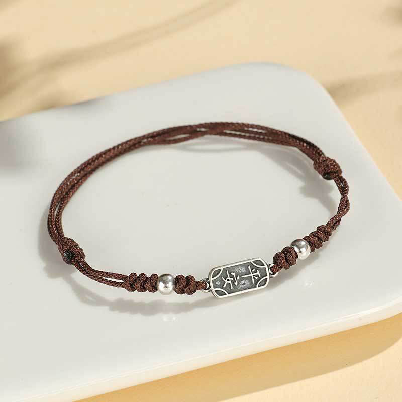 925 Sterling Silver Red String Bracelet for Peace & Joy