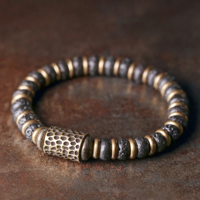 14-14.6cm Lava Rock Calm Copper Spiritual Bracelet