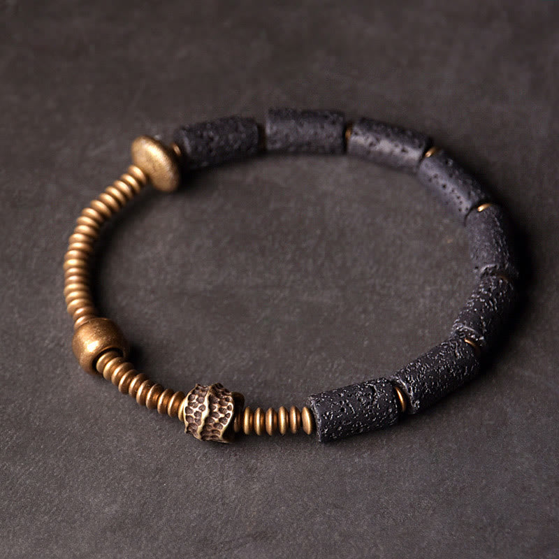 Lava Rock Copper Spiritual Bracelet for Luck & Wealth