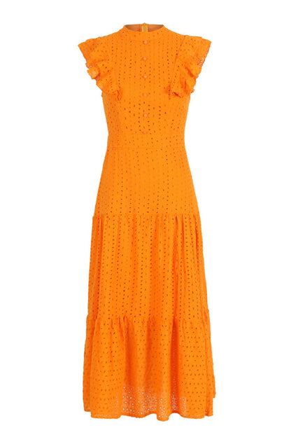 Color Basic O Neck Long Dresses