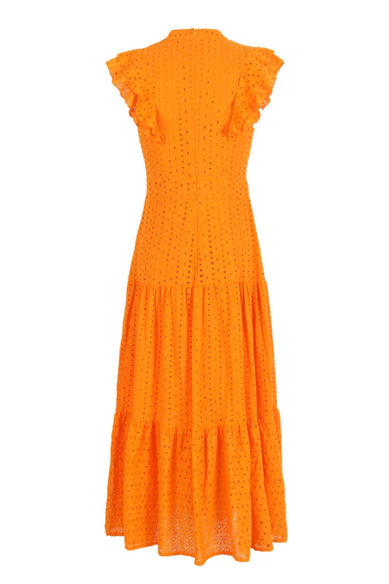 Color Basic O Neck Long Dresses