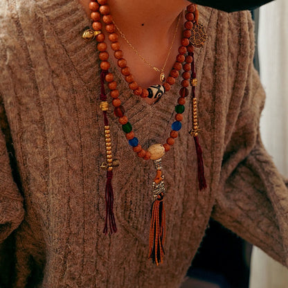 108 Beads Bodhi Seed Mala Bracelet Necklace for Wisdom & Peace