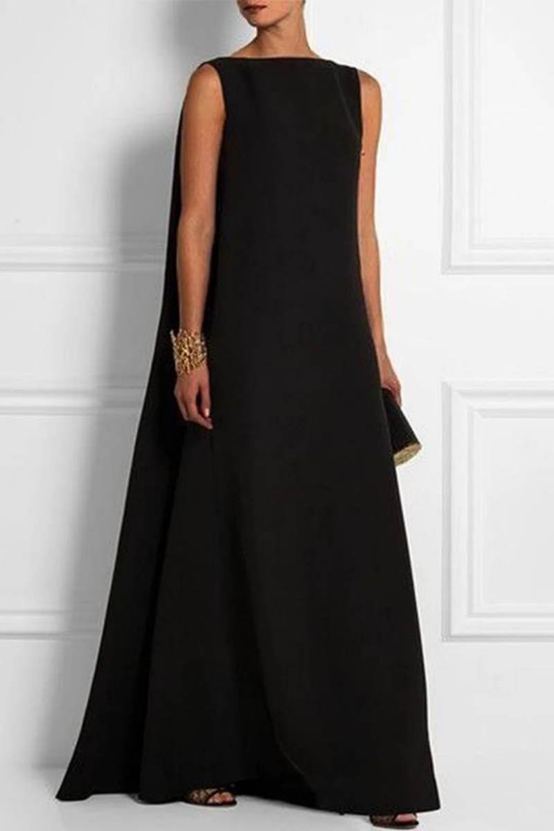 Backless O Neck Long Dresses