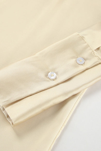 Color Buttons Turndown Collar Blouses