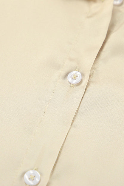 Color Buttons Turndown Collar Blouses