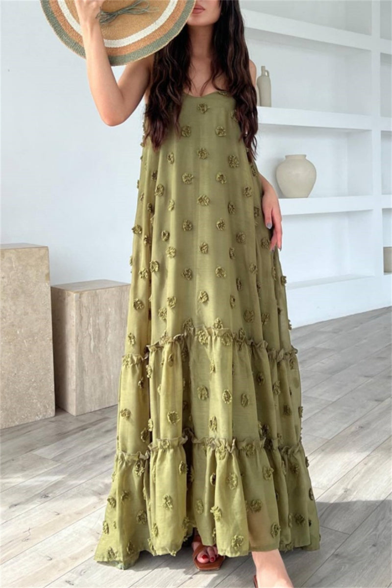 Backless Spaghetti Strap Long Dresses
