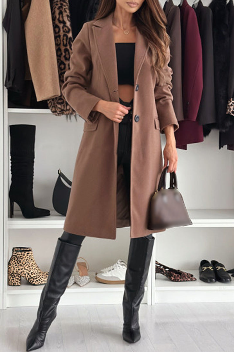 Cardigan Turndown Collar Outerwear(4 Colors)