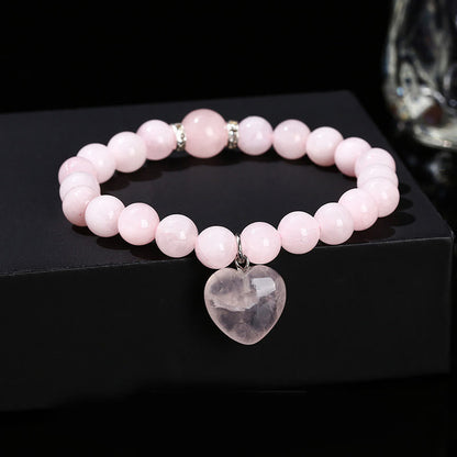 Green Aventurine Love Heart Balance Bracelet 8mm Beads