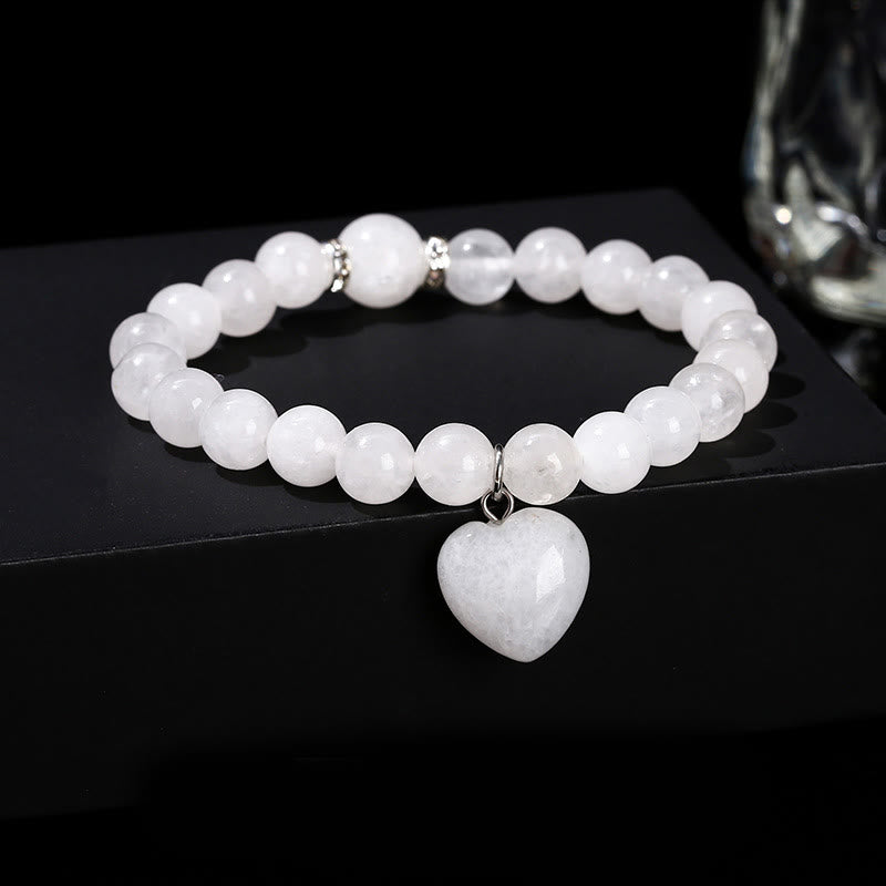 Green Aventurine Love Heart Balance Bracelet 8mm Beads