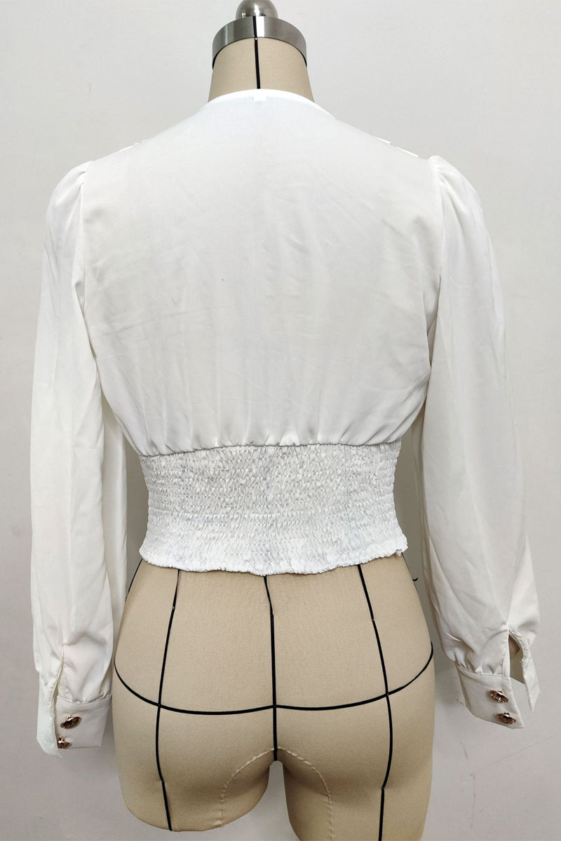 Daily Buttons V Neck Blouses(3 Colors)
