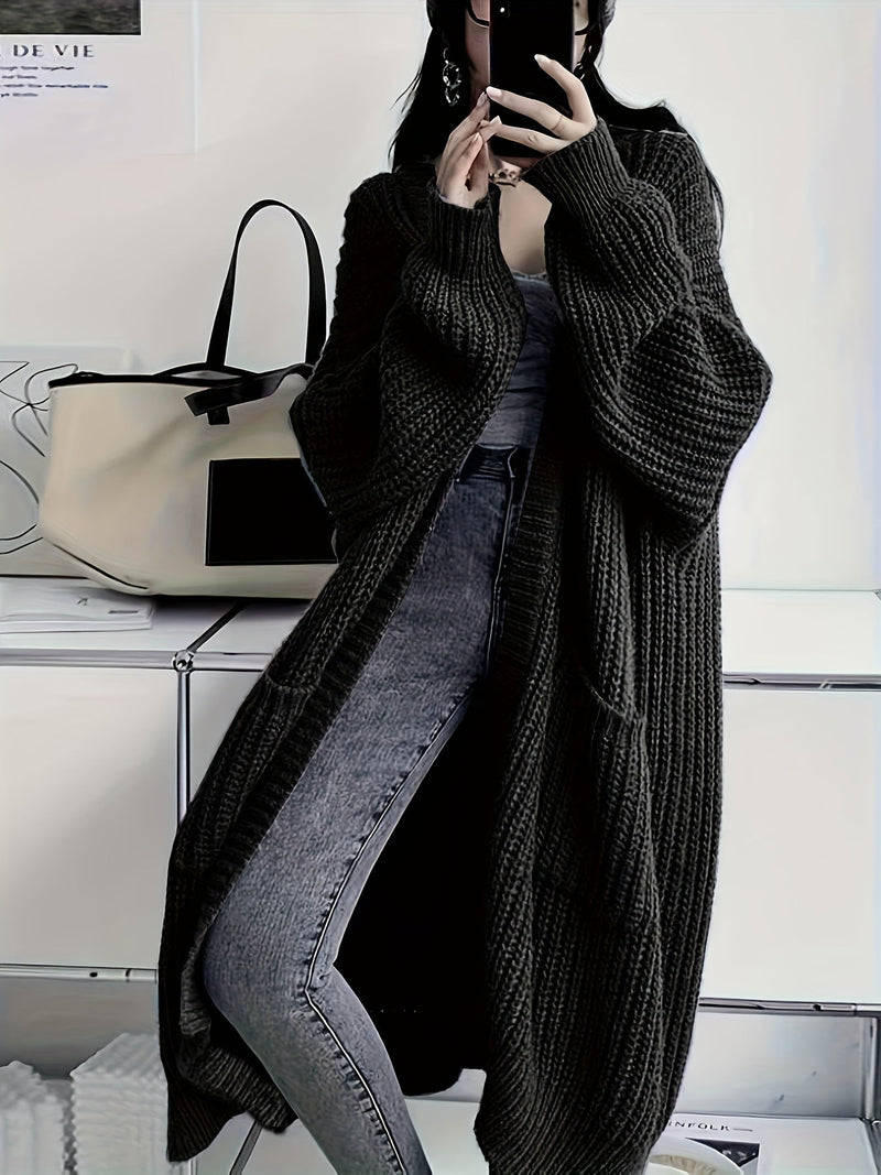 Open Front Loose Knit Cardigan Fj3541
