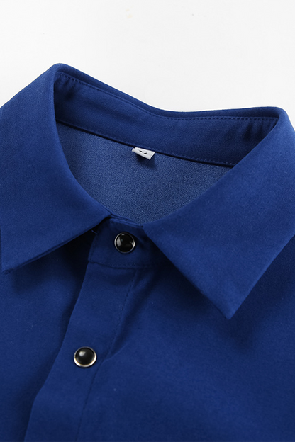 Daily Buttons Turndown Collar Blouses