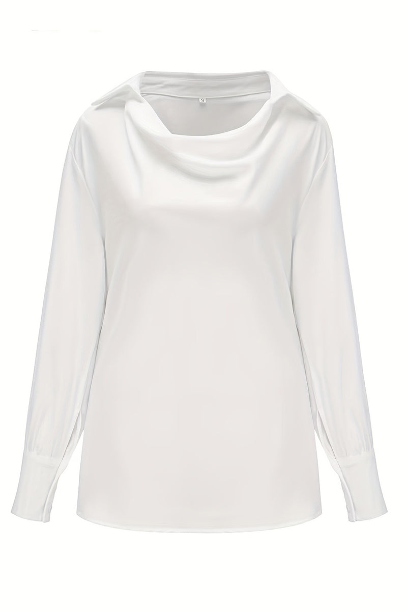 Color Ruched V Neck Blouses(4 Colors)